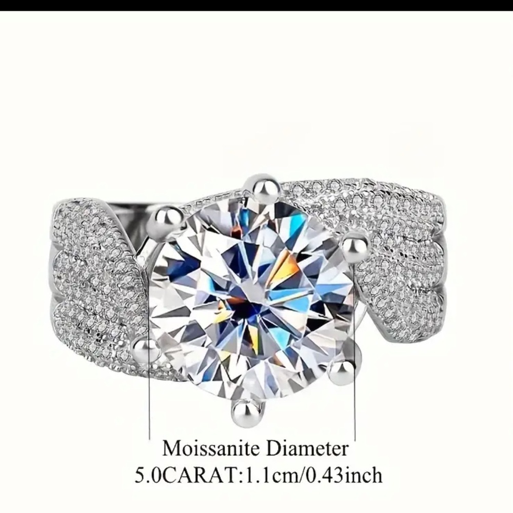 5ct DIAMOND MOISSANITE 14k and RHODIUM PLATED OVER 925 SILVER GRA CERTIFIED